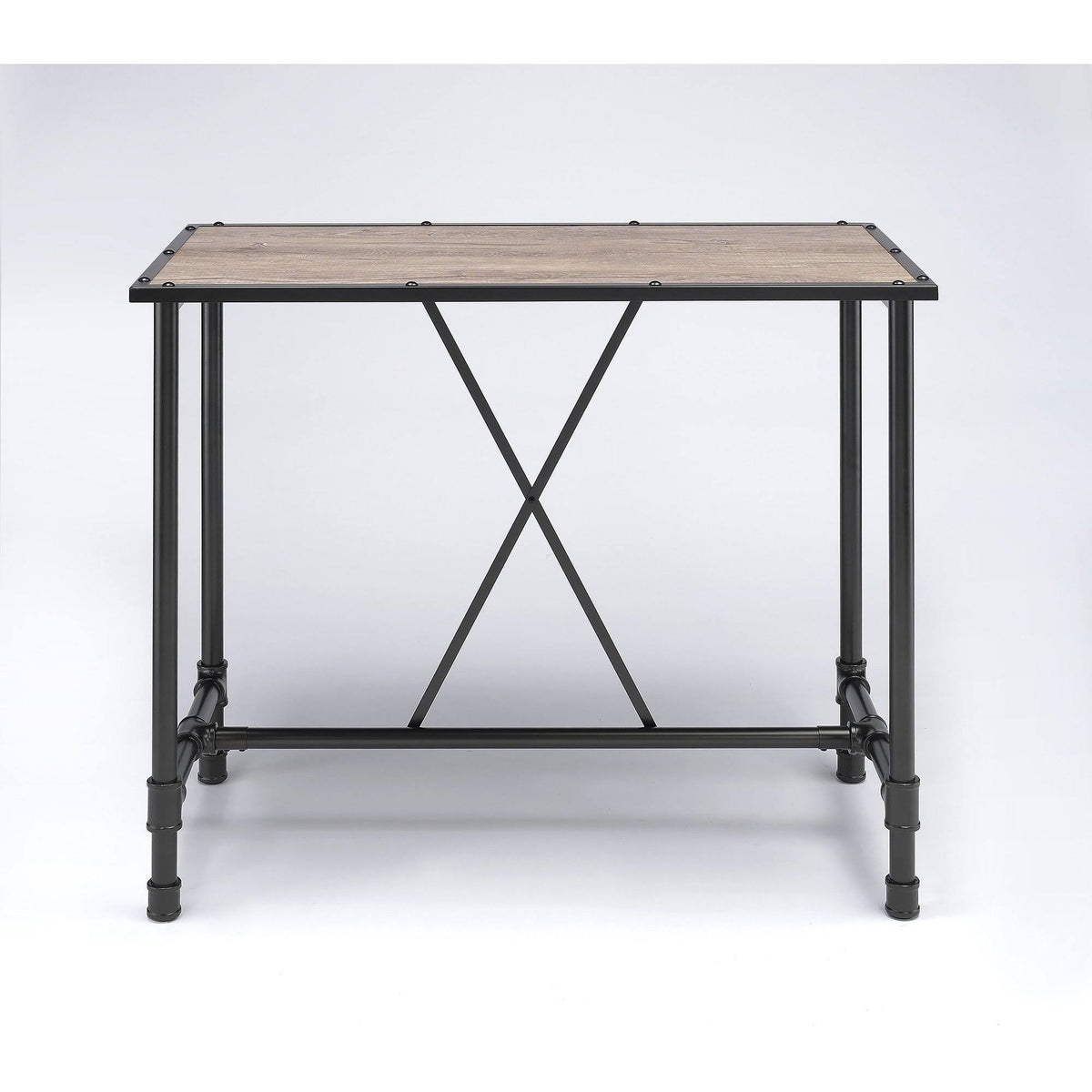 Oak and Black Bar Table A3582
