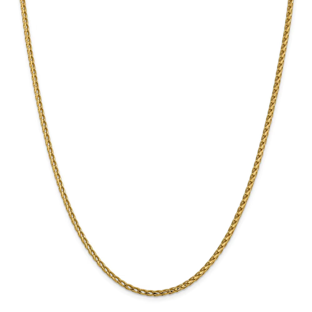 14kt Yellow Gold Diamond Cut Open Franco Chain 24 inch Q4519