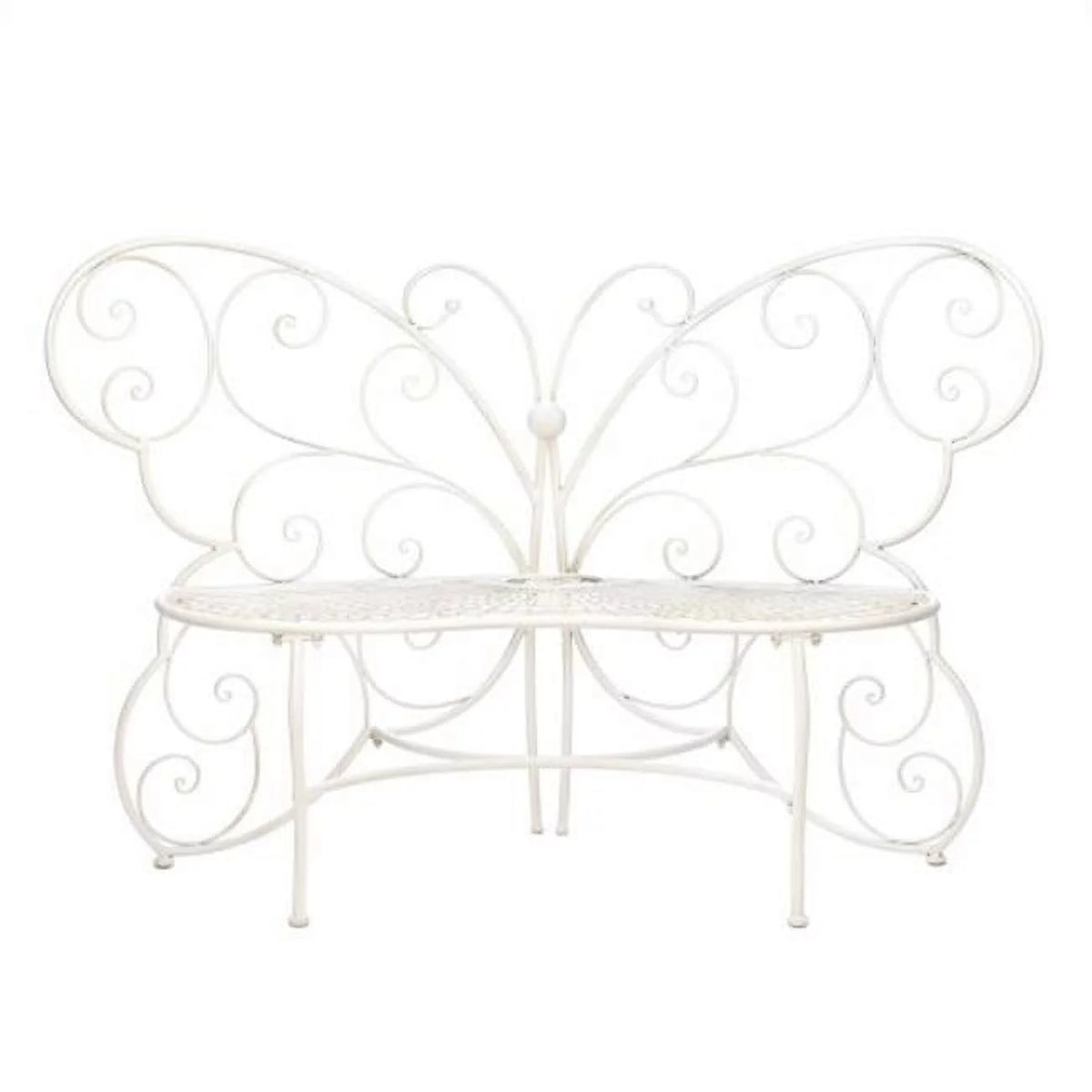 White Butterfly Garden Bench O831230