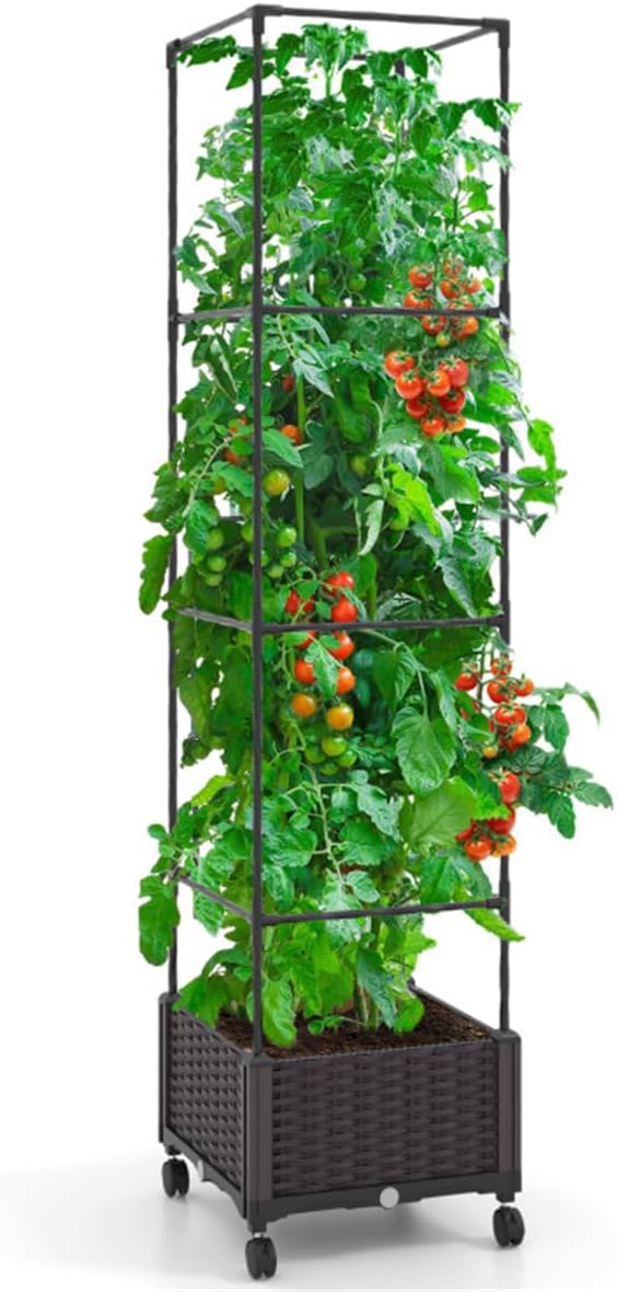 67" Raised Garden Bed Planter Box with Trellis I665230
