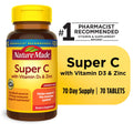 70 Count Vitamin C with Vitamin D3 and Zinc Tablets W9881
