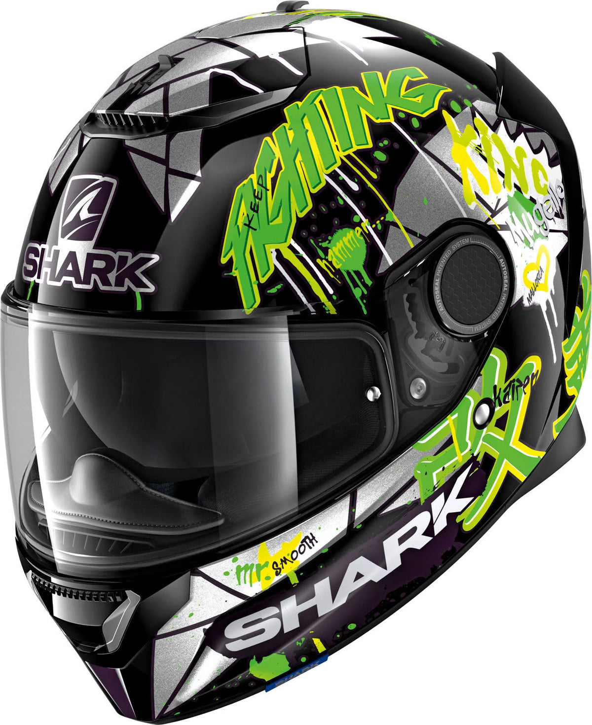 Black Green Glitter Motorcycle Helmet I894492