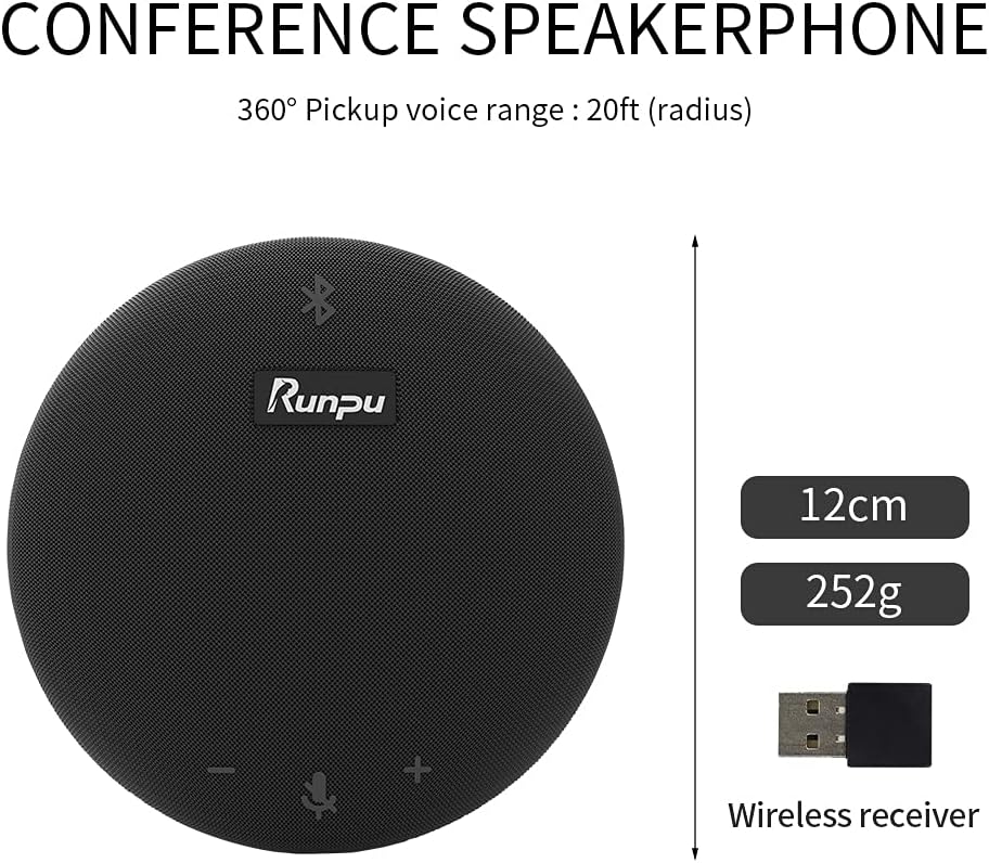 Video Conferencing System Bundle HD1080P PTZ Camera and Wireless Bluetooth USB Microphone and Speaker J6902