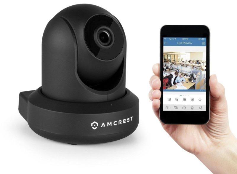 1080p WiFi Indoor Pan/Tilt Security IP Camera Black W49271