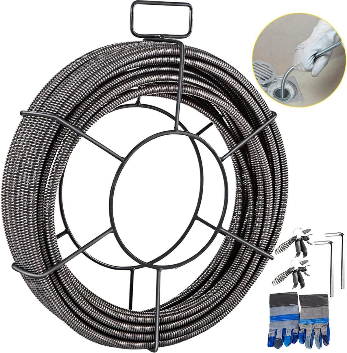 50 Feet x 3/8 Inch Solid Core Drain Cleaning Cable D90493