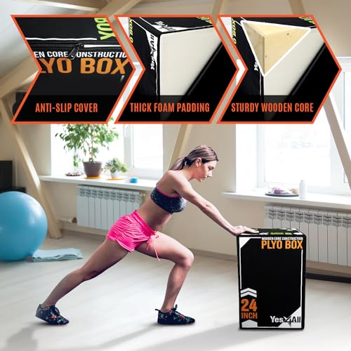 3-in-1 Soft Plyo Box Wooden Core Non-Slip Plyometric Jump Box F888