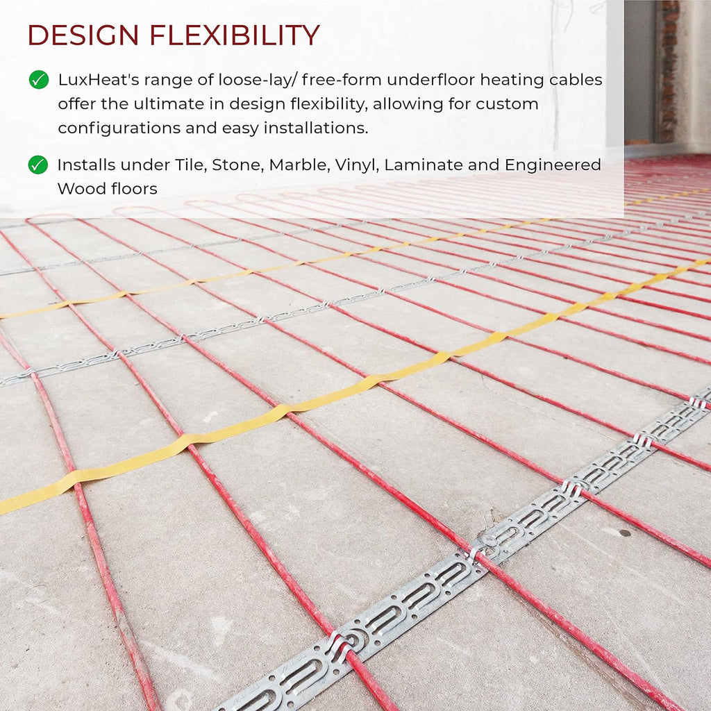 120v Electric Radiant Floor Heating Cable Set with Programmable Thermostat D13966
