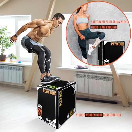 3-in-1 Soft Plyo Box Wooden Core Non-Slip Plyometric Jump Box F888