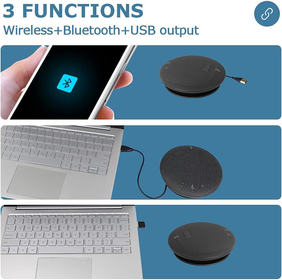 Video Conferencing System Bundle HD1080P PTZ Camera and Wireless Bluetooth USB Microphone and Speaker J6902