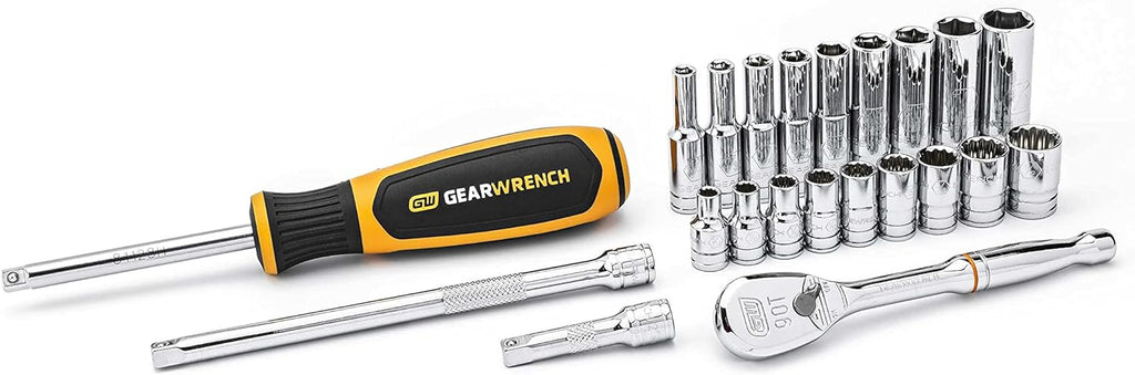 51 Pc 1/4" Drive Standard & Deep SAE/Metric Mechanics Tool Set L5805