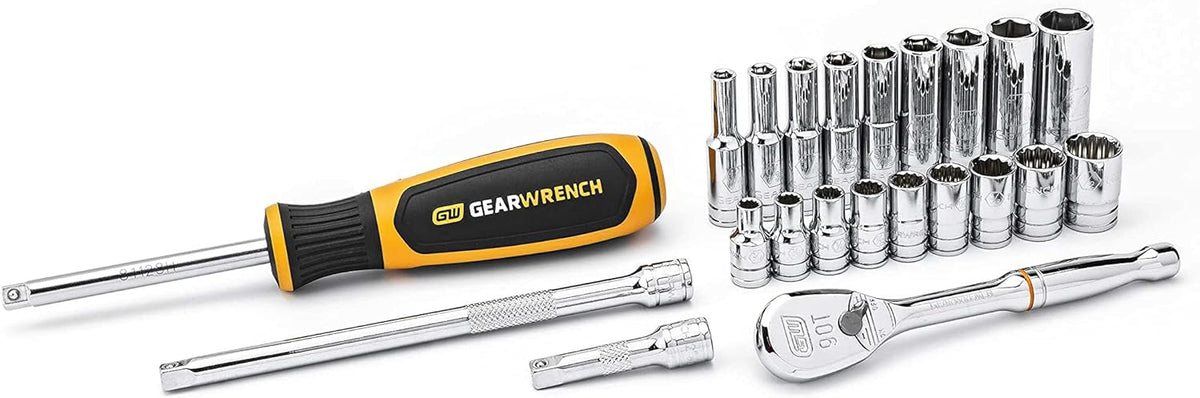 51 Pc 1/4" Drive Standard & Deep SAE/Metric Mechanics Tool Set L5805