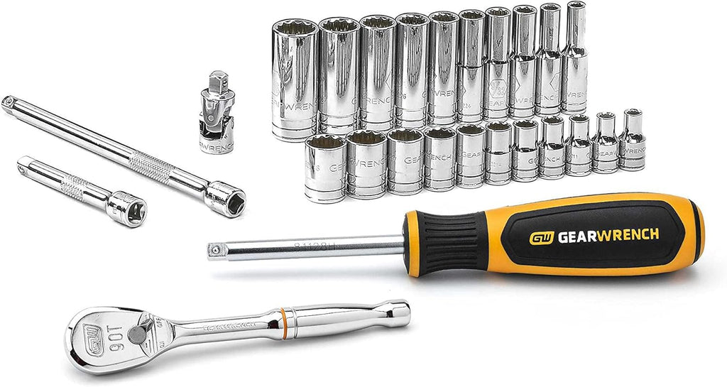 51 Pc 1/4" Drive Standard & Deep SAE/Metric Mechanics Tool Set L5805