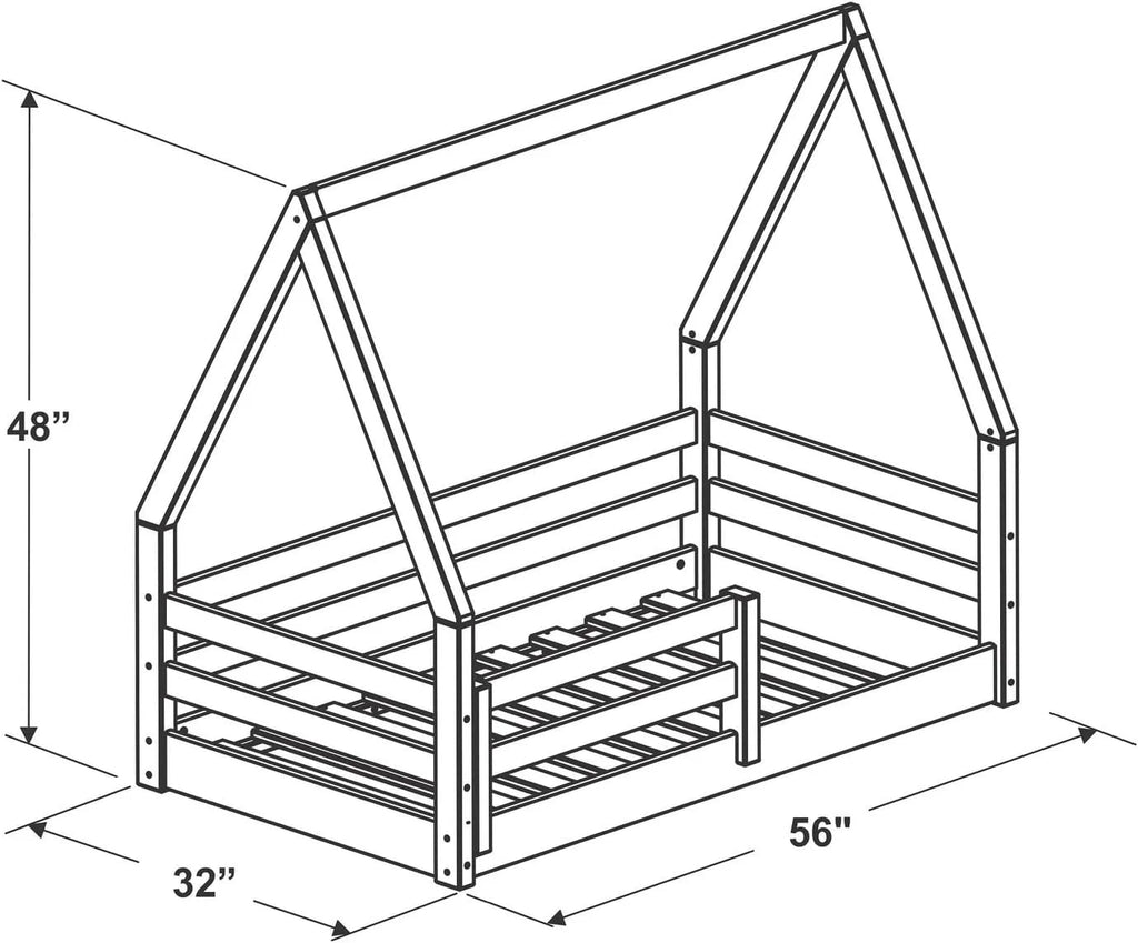 Solid Wood Toddler Bed White G206