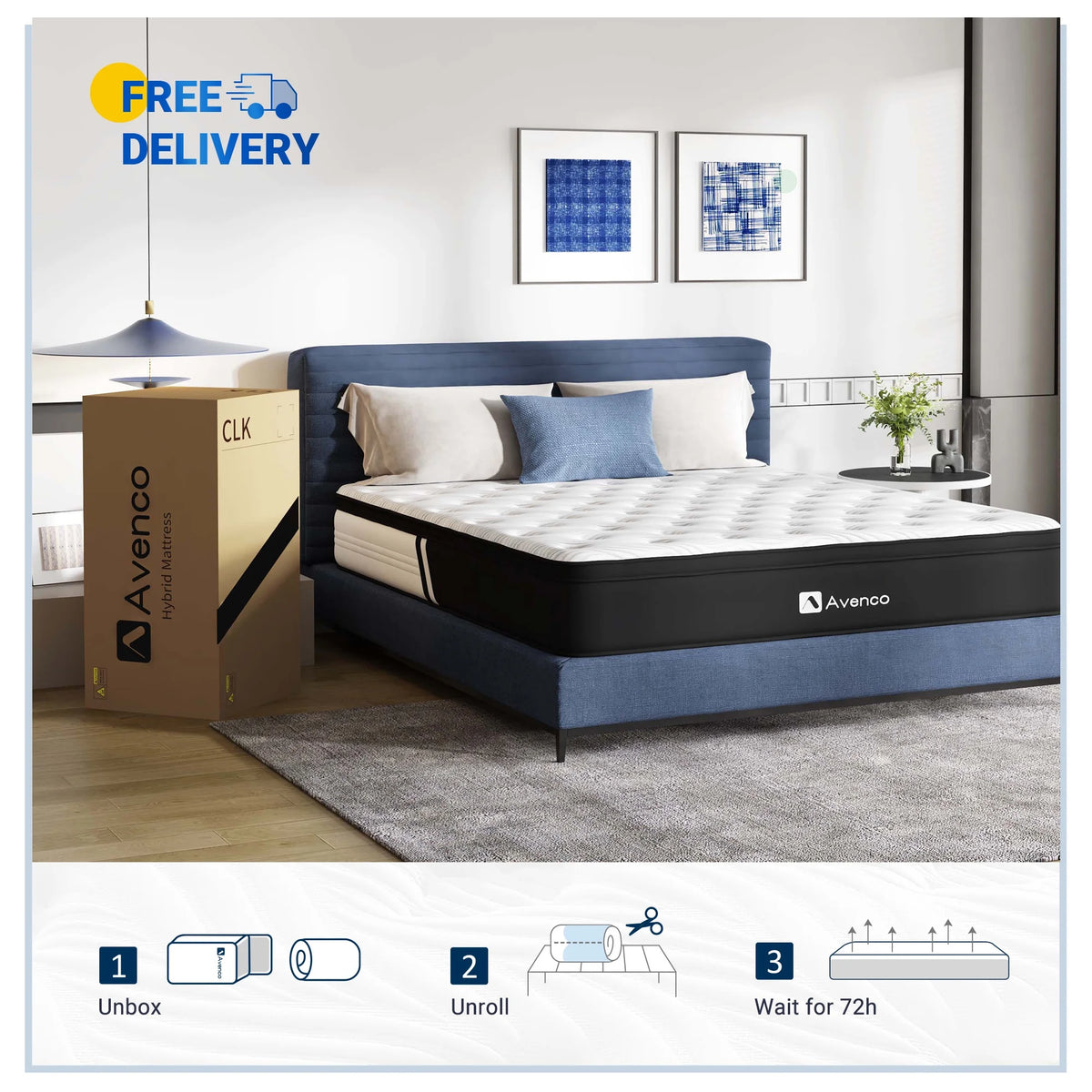 10'' Gel Memory Foam Pocket Spring Hybrid Mattress Full Size D715883