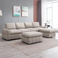 Beige U Shaped Sectional Sofa with Ottomans Y9377