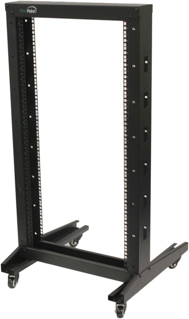 22U 2-Post Open Frame Server Rack with Casters B548
