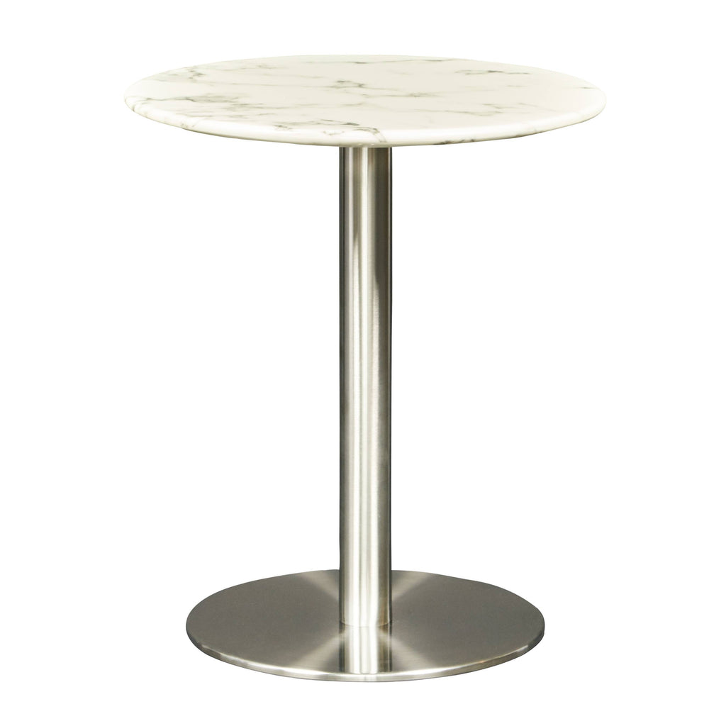 White Marble Brushed Stainless Steel Side Table P5732