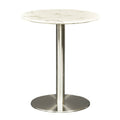 White Marble Brushed Stainless Steel Side Table P5732