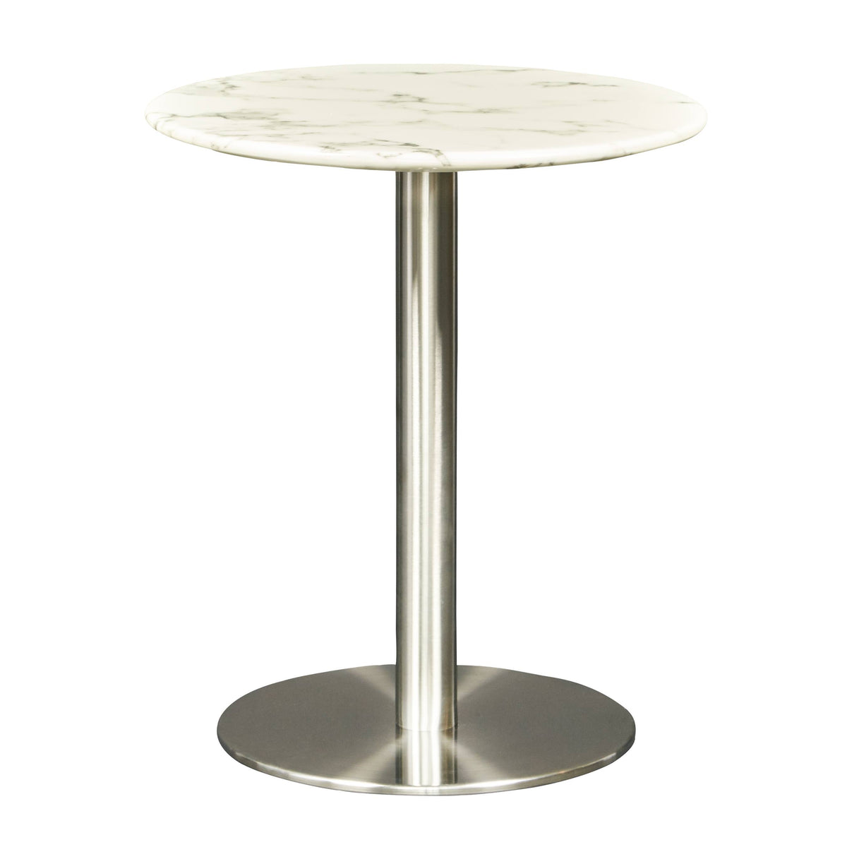White Marble Brushed Stainless Steel Side Table P5732