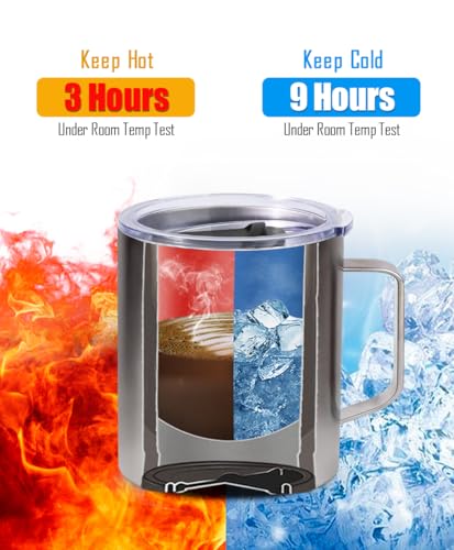 14 oz Vacuum Insulated Stainless Steel Coffee Mug with Lid U319