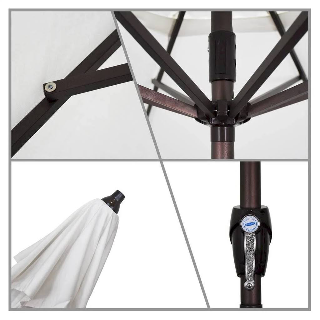 9 ft. Bronze Aluminum Patio Umbrella in Astoria Lagoon Sunbrella N93726