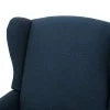 Navy Blue and Dark Brown Fabric Recliner Set of 2 O2744