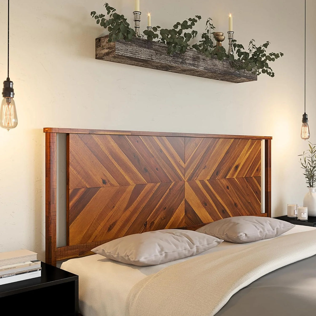 King Solid Acacia Wood Headboard Z728