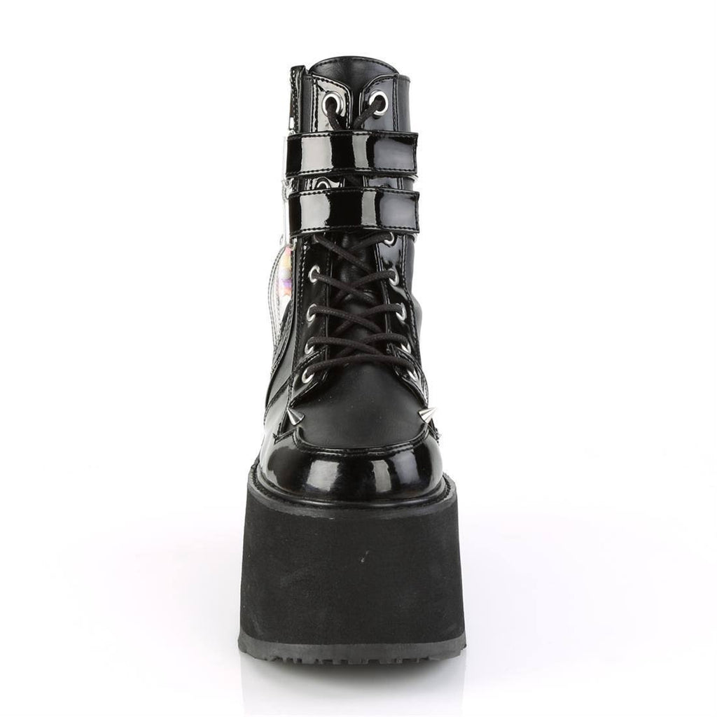 White Vegan Leather-Clear Hologram PVC Boots W1564