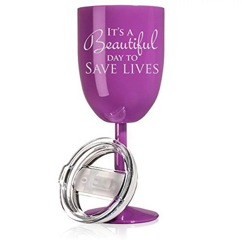 14 oz Double Wall Vacuum Insulated Stainless Steel Wine Tumbler with Lid A888