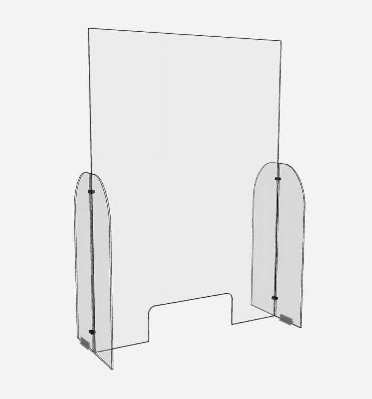 Clear Acrylic Single Panel Protective Barrier with Transaction Opening 30" x 42" X80130