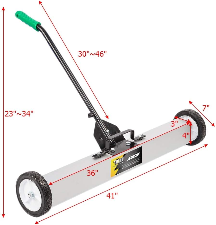 36-Inch Rolling Magnetic Pick-Up Sweeper with Quick Release Latch & Adjustable Long Handle, Pack of 2 H766095