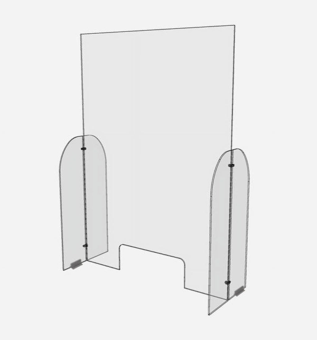 Clear Acrylic Single Panel Protective Barrier with Transaction Opening 30" x 42" X80130