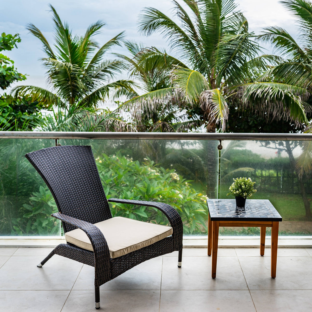 Brown Wicker Armchair N26688