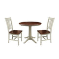 Round Extension Dining Table with 2 Chairs 3 Piece Almond V146315