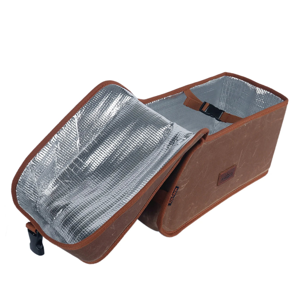 Brown Canvas Bicycle Trunk Cooler Bag P9374