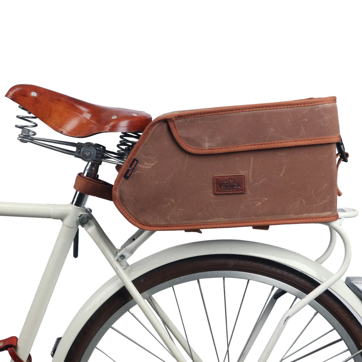 Brown Canvas Bicycle Trunk Cooler Bag P9374