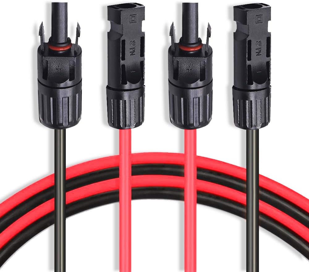 10 AWG Solar Extension Cable 40 Feet with Male and Female Connector, Pack of 2 C17551