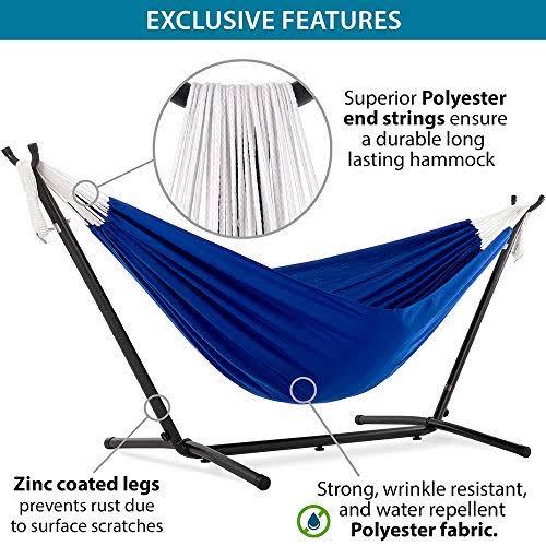 Royal Blue Polyester Hammock with Stand H6139
