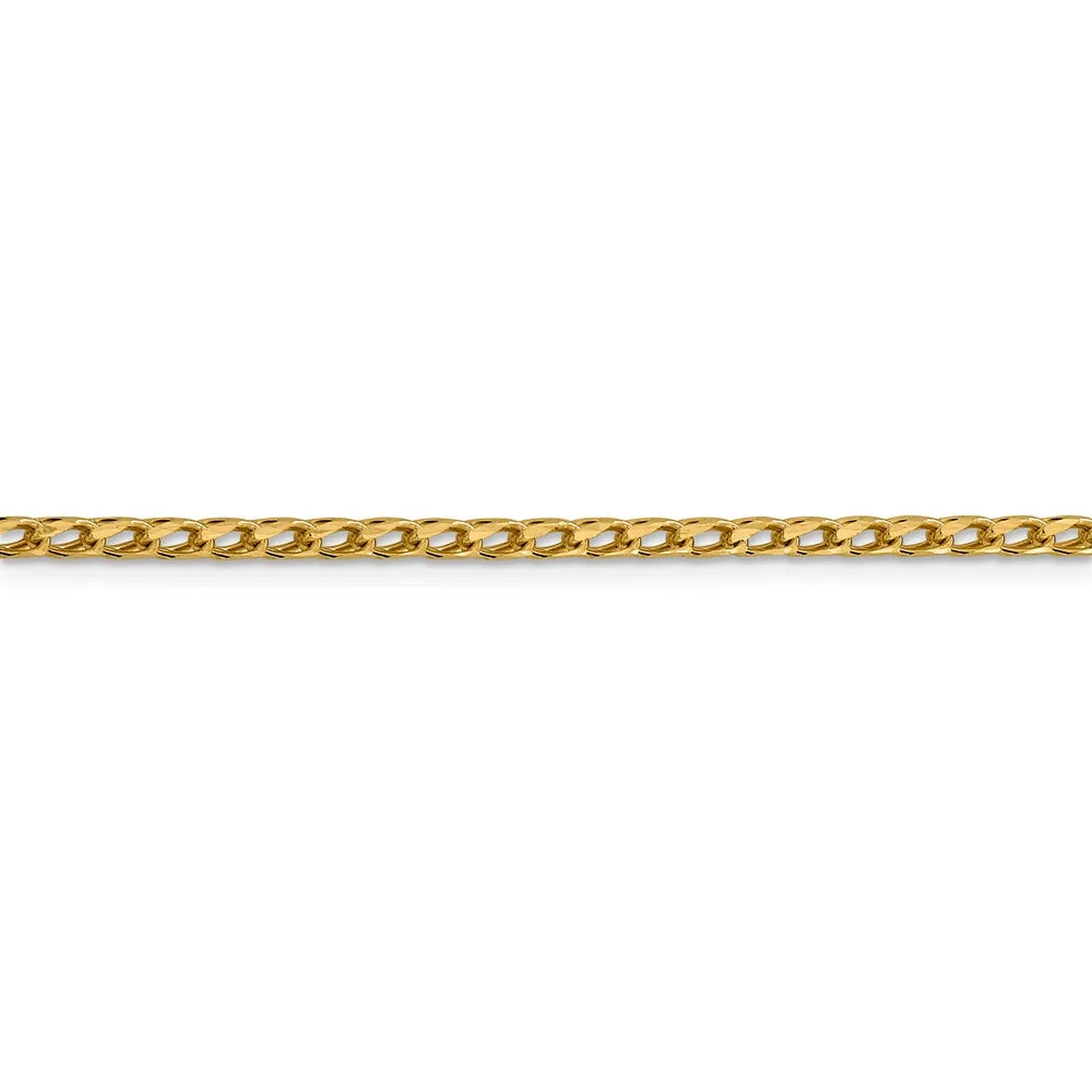 14kt Yellow Gold Diamond Cut Open Franco Chain 24 inch Q4519