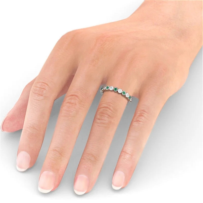 14K White Gold Diamond Eternity Band J4924