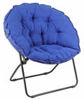 Blue Round Foldable Padded Chair D957