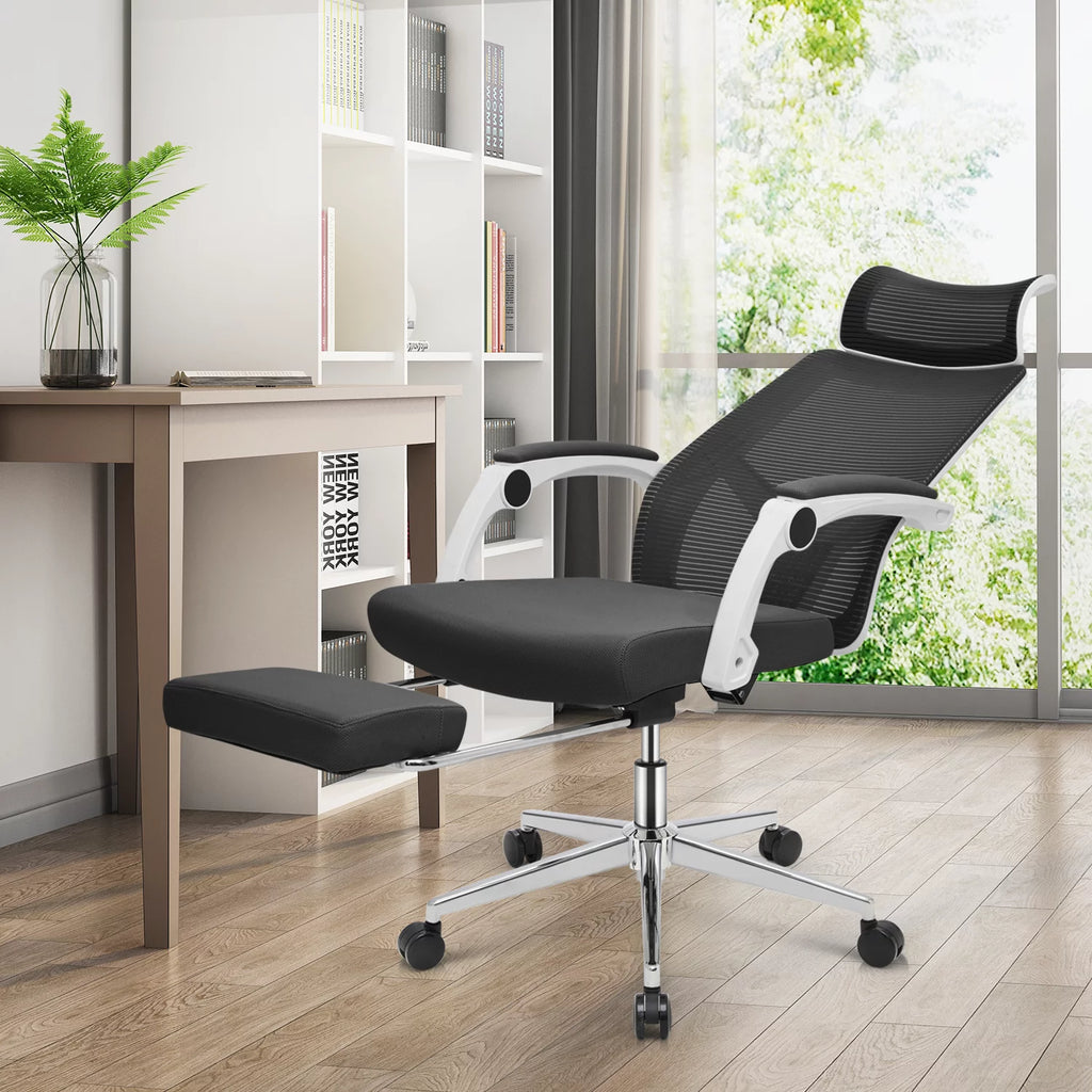 Black Ergonomic High Back Mesh Office Chair with Headrest & Footrest L298441