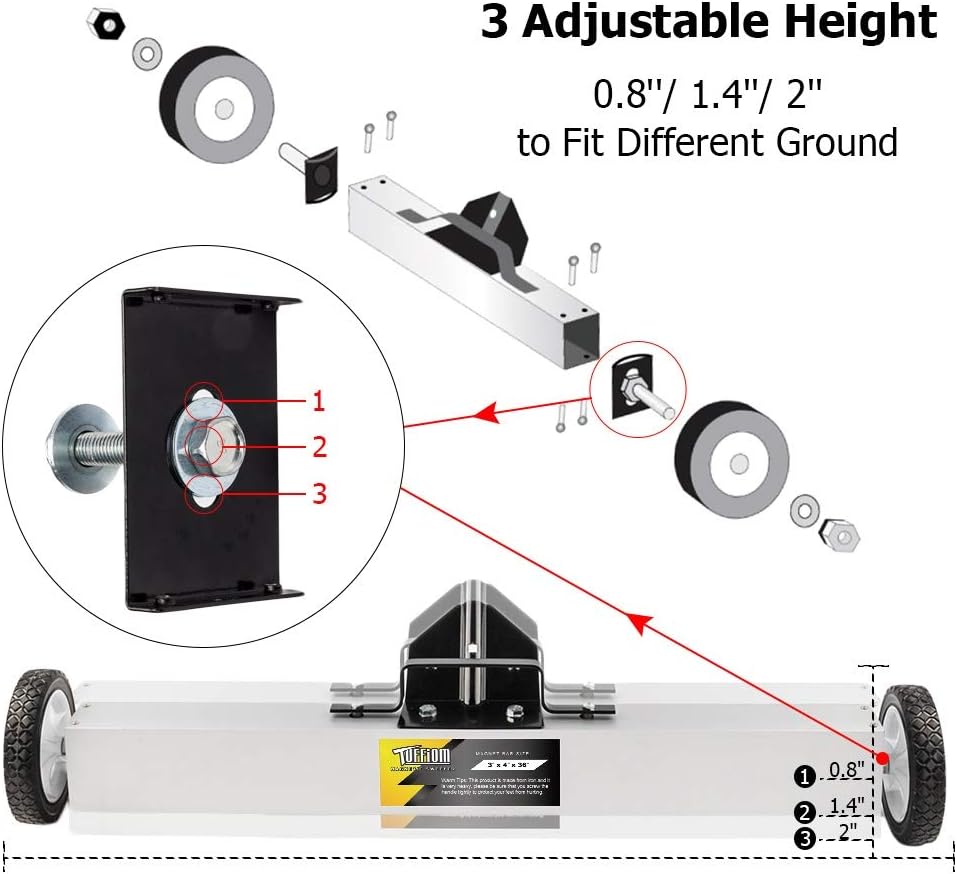 36-Inch Rolling Magnetic Pick-Up Sweeper with Quick Release Latch & Adjustable Long Handle, Pack of 2 H766095