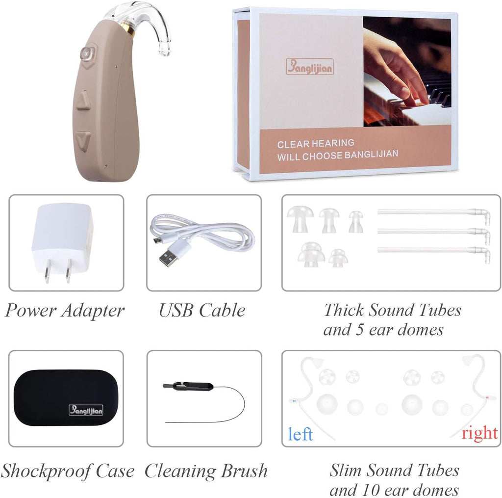 Rechargeable Hearing Aid with 4 Channels and Two Types of Sound Tubes S32865