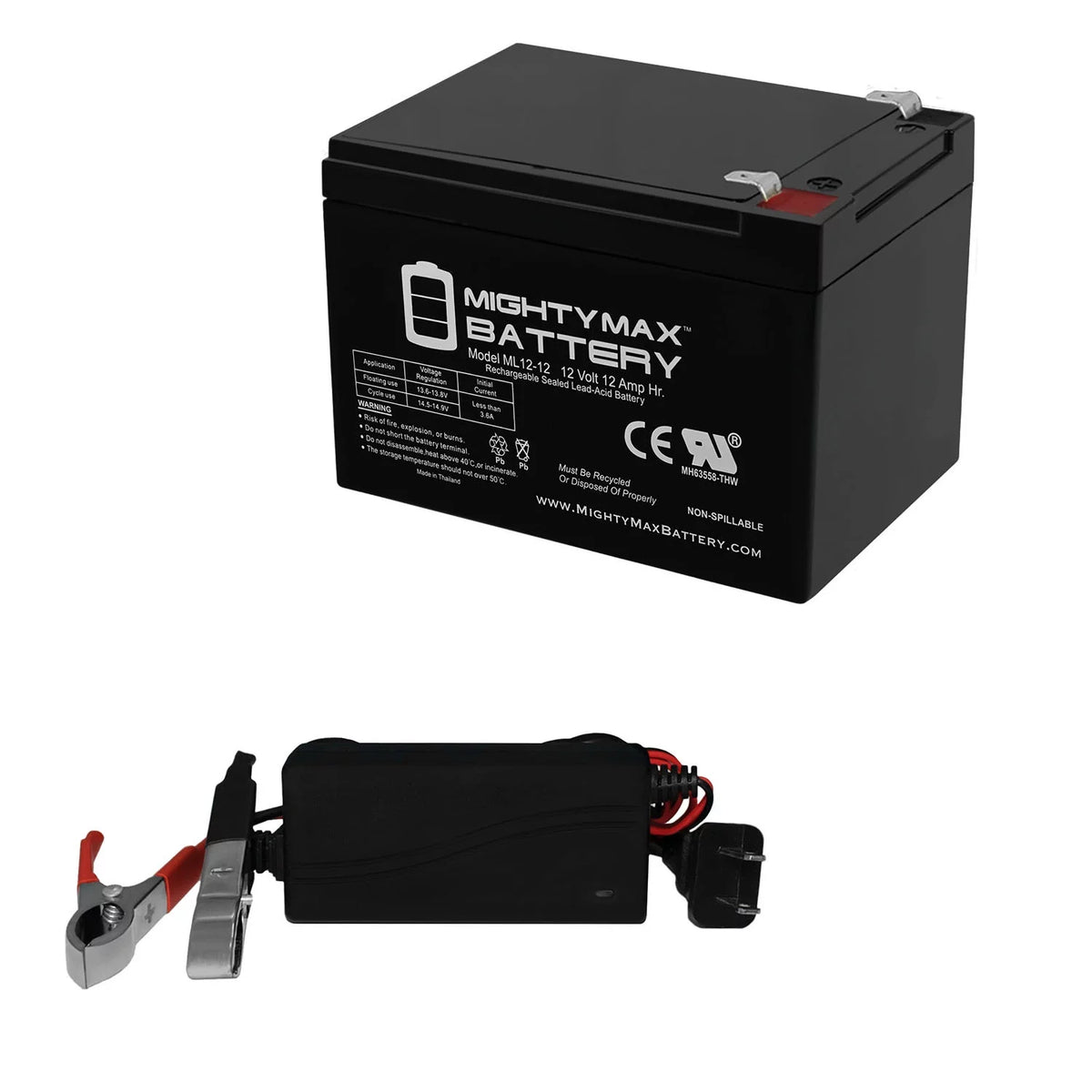 12V 12AH AGM Deep-Cycle Battery with 1Amp Charger G299857