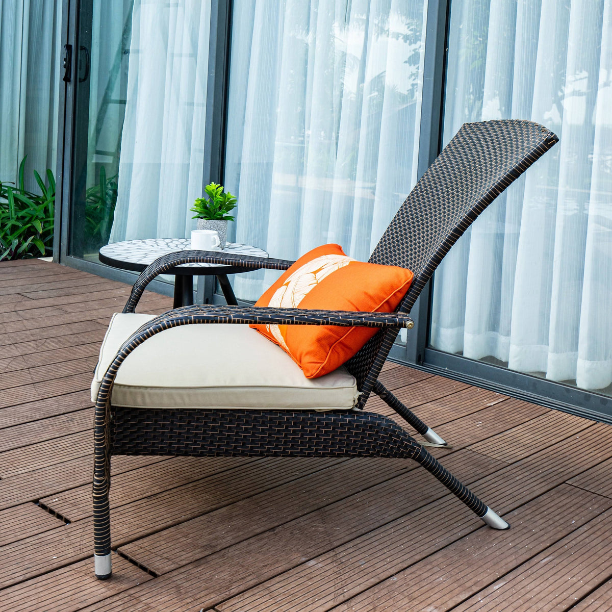 Brown Wicker Armchair N26688
