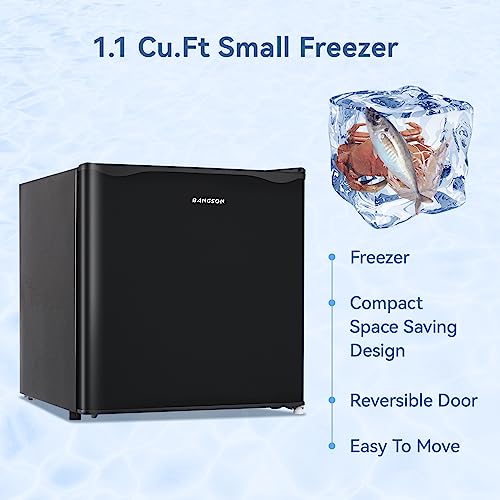 1.1 Cu.ft Black Compact Upright Freezer with Removable Shelf U850978