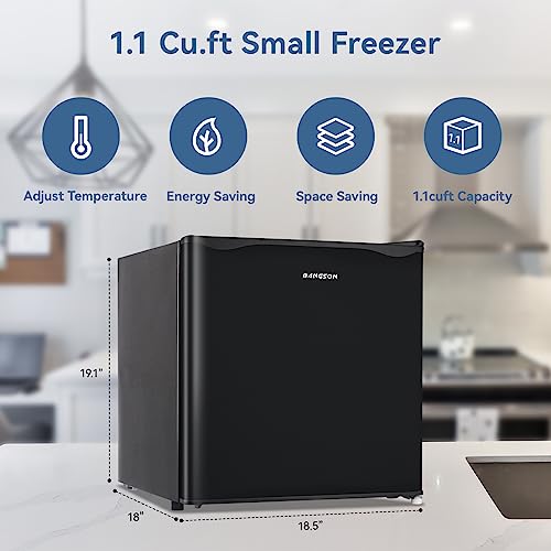 1.1 Cu.ft Black Compact Upright Freezer with Removable Shelf U850978