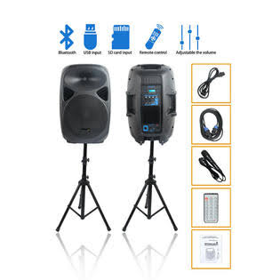 Dual 15" Powered Active PA Speakers System G4359